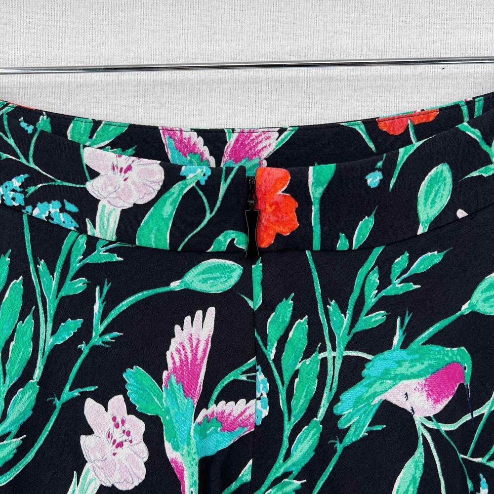 KATE SPADE Mini Skirt Women 2 Black Floral Jardin Scenic Route Tiered Ruffle - Picture 8 of 15